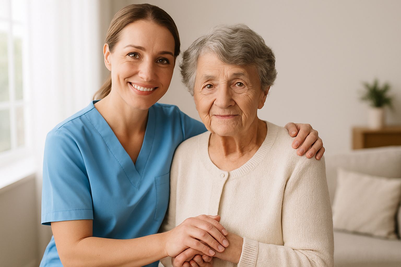 Pflegekräfte in Allmendingen bei der Betreuung älterer Menschen