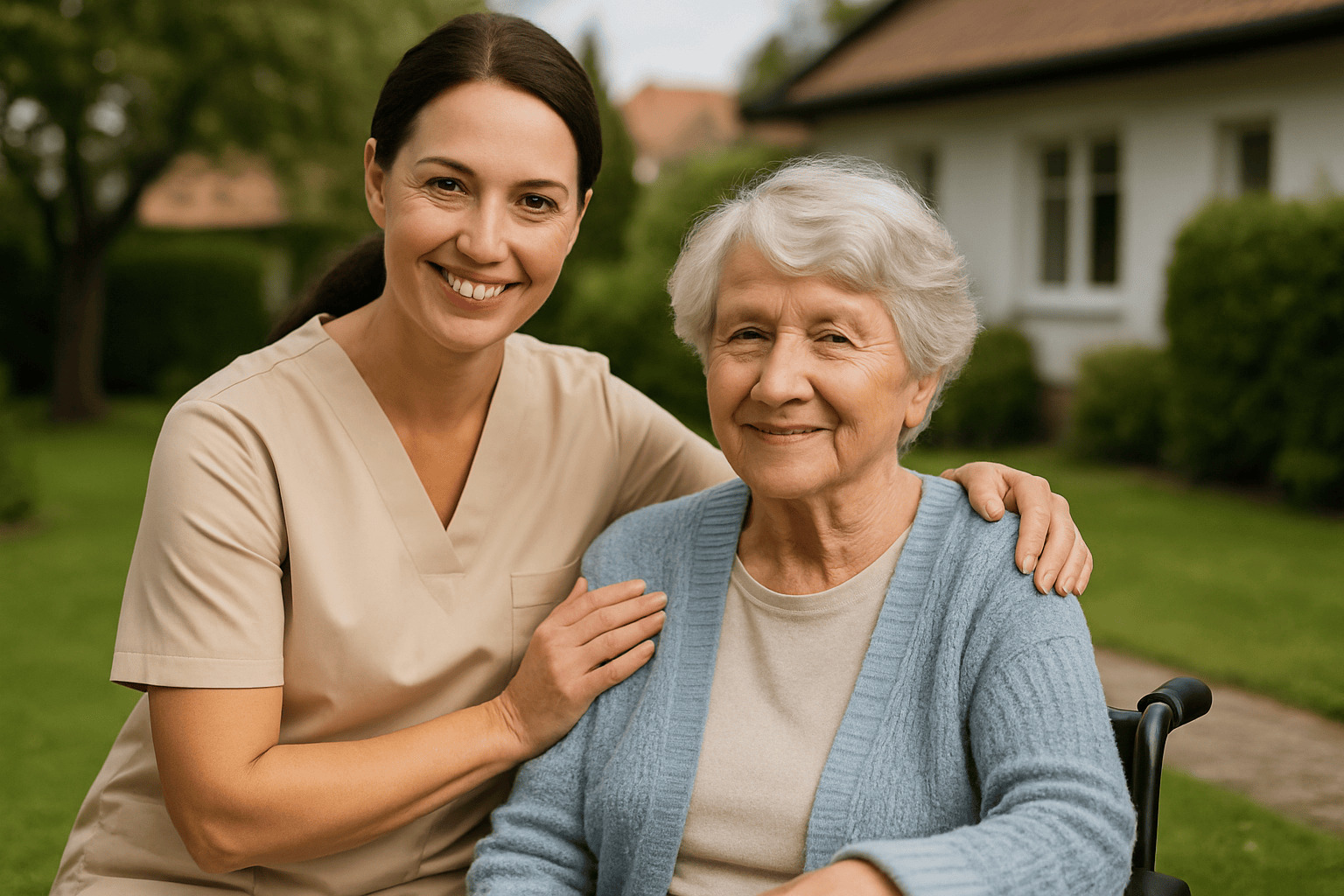 Pflegekräfte unterstützen vor Ort in Eschelbronn bei der Altenpflege